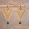 Juliette – Boucles dorées aux sequins verts émaillés