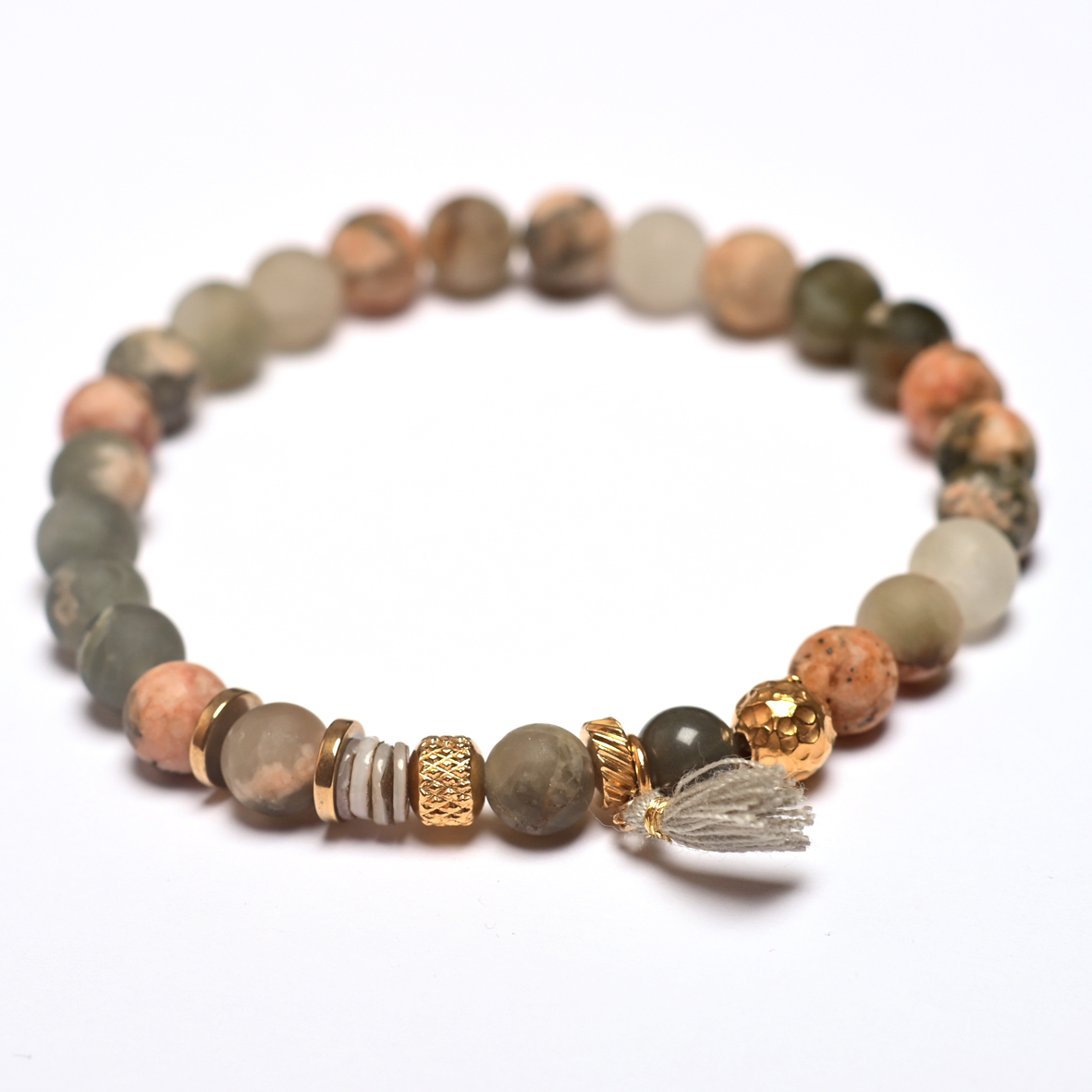 Bracelet Garance – Jaspe et détails dorés – Image 2