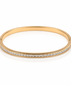 Sixtine – Bracelet jonc doré et pierres scintillantes