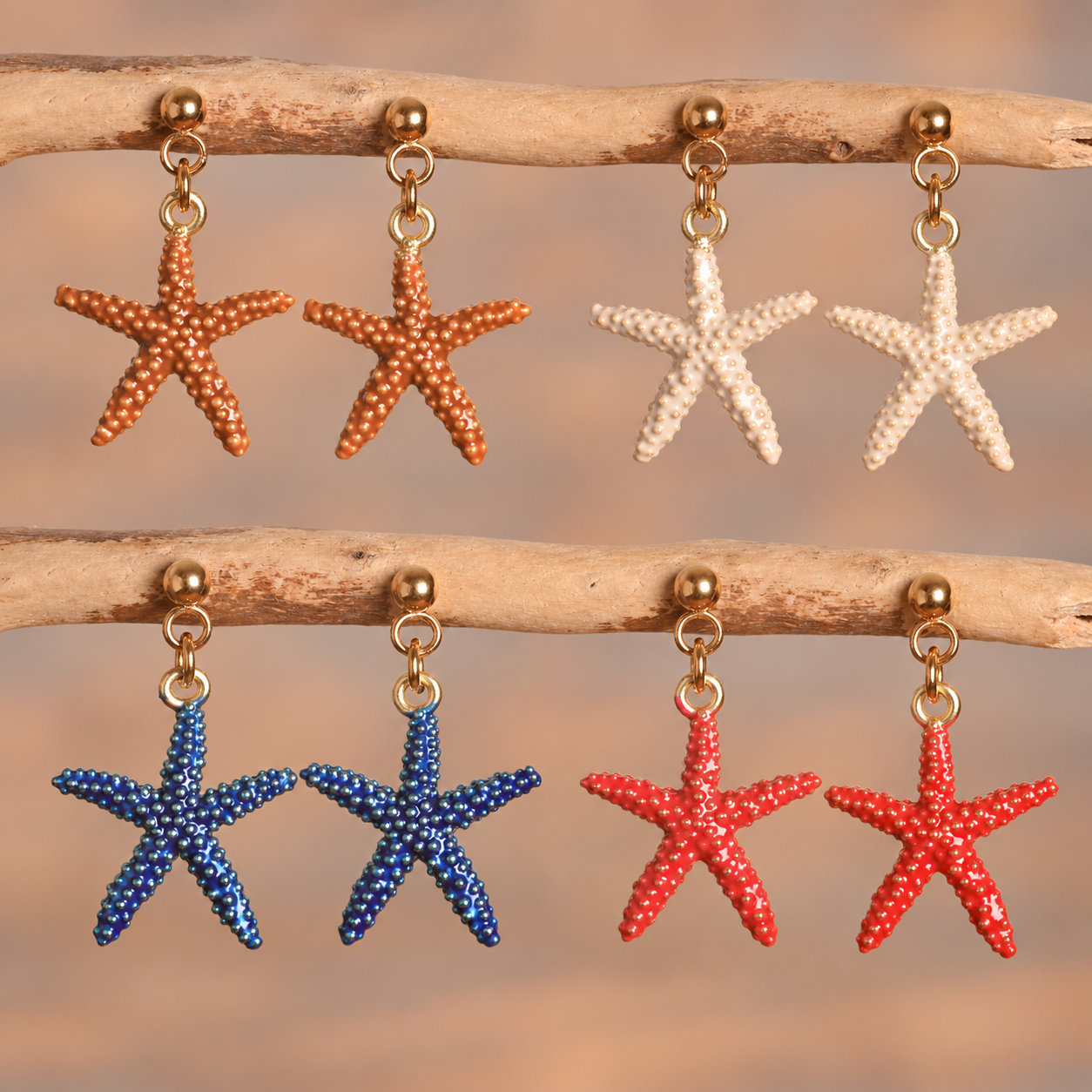 Lison – Boucles étoiles de mer colorées