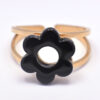 Mavra – Bague fleur noire