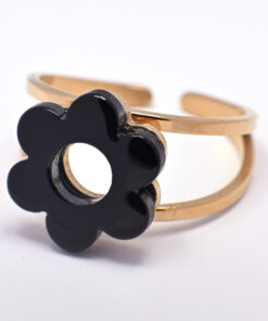 Alternative view of Mavra – Bague fleur noire