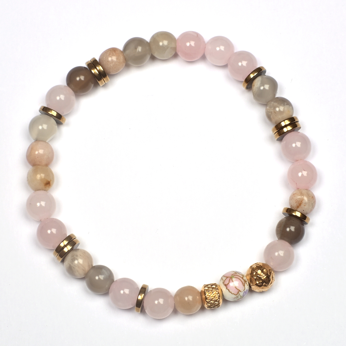 Alméa – bracelet quartz rose et agate