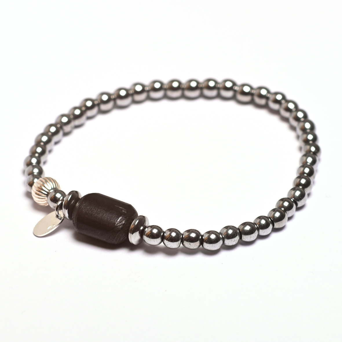 Sohan – Bracelet hématite et bois – Image 3