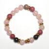 Lyséane – bracelet quartz rose et rhodonite